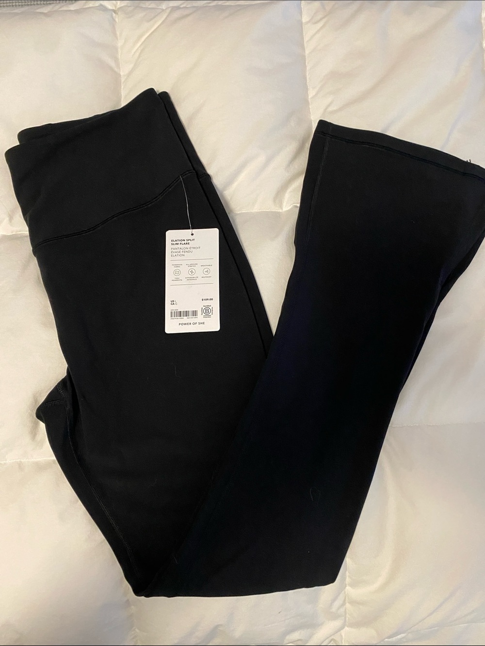 Athleta Elation split slim flare leggings pants size large new - Picture 6 of 7
